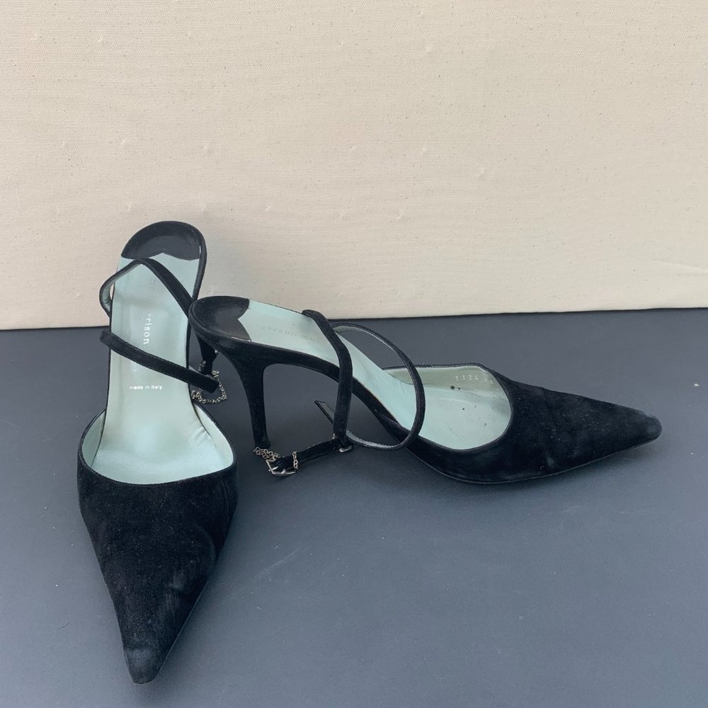 90's Sigerson Morrison Black Pointed Heels Size 10